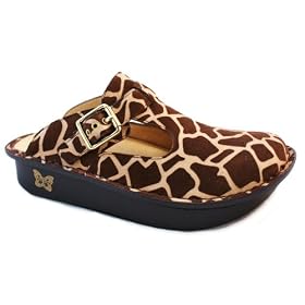 Alegria Clogs in Brown Giraffe Print ALG-405