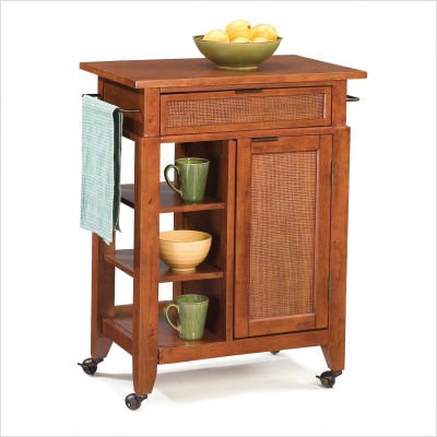 Jamaican Bay Small Kitchen Cart in Rich Multi Step Soft Mahogany