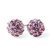 Pink Crystal Ball Stud Earrings Fashion Jewelry