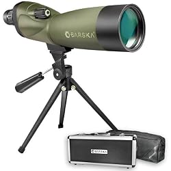 Barska BlackBlackhawk 20-60x60 Waterproof Straight Spotting Scope w/Tripod, Soft Carry Case & Premium Hard Case