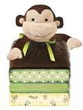 Lambs & Ivy Cuddle Blanket Set – Monkey 41qKRPJF9HL. SL160 Baby Blanket Gift Set 6 piece w/Washcloth, Blanket, Hat, Bib, Hanger, Booties (Green)