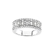 14K White Gold 1 ct. Round and Baguette Cut Diamond Bridal Anniversary Band