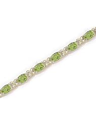 14kt Yellow Gold Oval Peridot Bracelet.