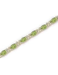 10kt Yellow Gold Oval Peridot Bracelet.