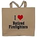 I Love/Heart Retired Firefighters Totebag (Cotton Tote / Bag)