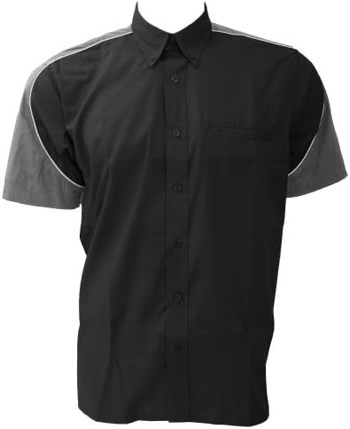 Formula Racing® Sebring Short Sleeve Shirt / Mens Shirts (XXL) (Black/Silver Grey/White)