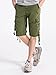 OCHENTA Men's Cotton Outdoor Multi Pocket Cargo Shorts #3233 Army Green 38