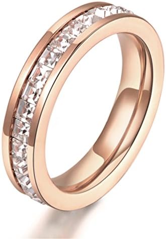 Honey Gift Lovers Ring with Stainless Steel Vintage Cubic Zirconia CZ Engagement Ring Wedding Ring Gift Ring