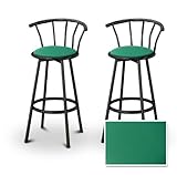 2 Everglade Turquoise Vinyl Black Swivel Barstools