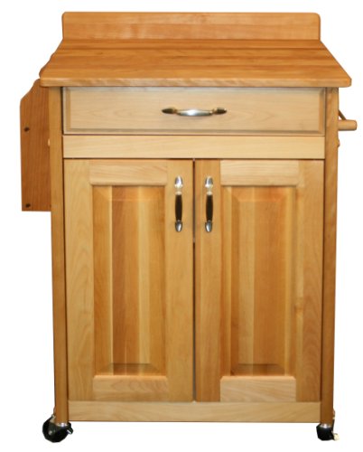Catskill Craftsmen Deluxe Butcher Block Cart with Raised Panels and Backsplash