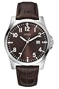 Guess - W65012G1 - Squadron - Montre Homme - Quartz Analogique - Cadran Argent - Bracelet Cuir Marron