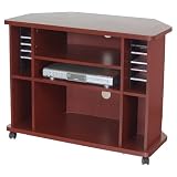 Corner TV Cart - Mahogany