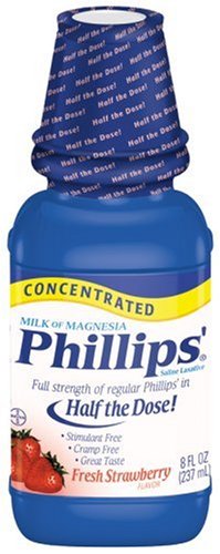 Phillips' Concentrated Milk of Magnesia, Fresh Strawberry, 8-Ounce Bottles (Pack of 4)