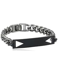 Sam Edelman Cutout Black Identification Chain Bracelet, 7"