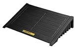 Justrite 28688 EcoPolyBlend Spill Control Pallets Black Ramp for 4 Drum Square, 1000 lbs Load Capacity, 49