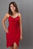IMAGE OF Red Wrap Party Dress (Size 6)