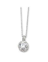 Sterling Silver 100-facet CZ 18 Inch Necklace