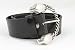 Tobacco Road custom Black Italian Leather Belt Chained Panther Heads Buckle
