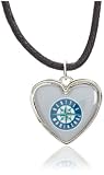 MLB Seattle Mariners Crystal Heart Reversible Necklace