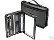 Black Leather Briefcase Portfolio 2" Ring Binder w/strap