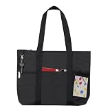 Zipper Travel Tote Sports Gym Bag, Black