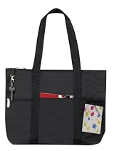 Zipper Travel Tote Sports Gym Bag, Black by BAGS FOR LESSTM
