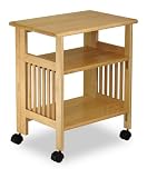 Portable & Foldable Solid Wood Home Office Printer Stand Cart