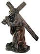 Jesus Carrying Cross Figurine - Cold Cast Resin - 12'' Height
