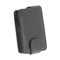 Leather Flip Case Cover with Integrated Screen Protector for SanDisk Sansa Connect MP3 Player - Color Black