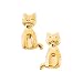 14K Yellow Gold Children's Cat Earrings