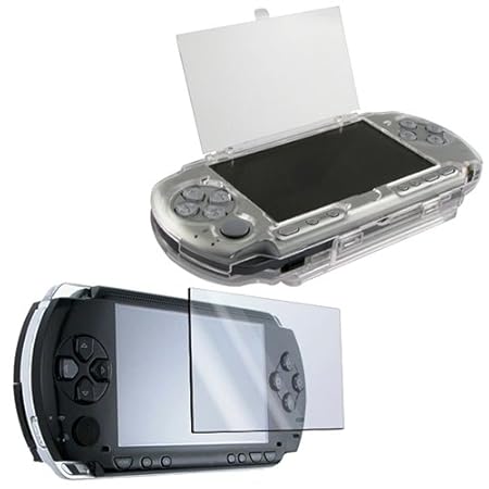 eForCity Clip On Clear Crystal Hard Case With LCD Screen Protector for Sony PSP 2000 3000