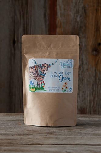 Cat Spring Tea - "It's Not Easy Being Green" Yaupon Tea Blend with Green Rooibox and Jasmine - Loose Leaf - Naturally Caffeinated -With Yaupon Tea Grown and Harvest in the USA {2 oz.}