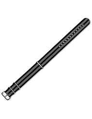NATO Ballistic Nylon Watchband Black with Grey Stripes 18mm Watch band - by deBeer