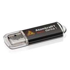 CnMemory USB Stick 2.0 Spaceloop Anti Atomkraft (16 GB, schwarz)
