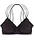 Humble Chic Women's Criss Cross Seamless Sports Bra - Black - Padded Strappy Bralette, Black