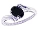 14K White Gold Oval Gemstone and Diamond title=