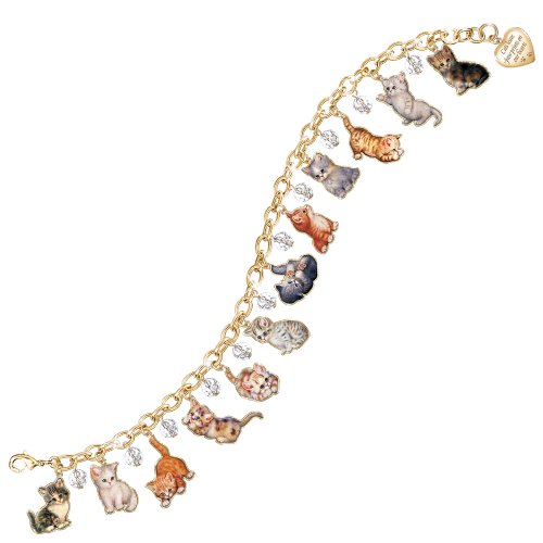 Ultimate Kitten Charm Bracelet: Engraved Jewelry Gift for Cat Lovers by