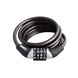 Wordlock CL-441-BK 4-Dial 6mm 4 Foot Non Resettable Cable Lock, Black