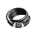 Wordlock CL-441-BK 4-Dial 6mm 4 Foot Non Resettable Cable Lock, Black