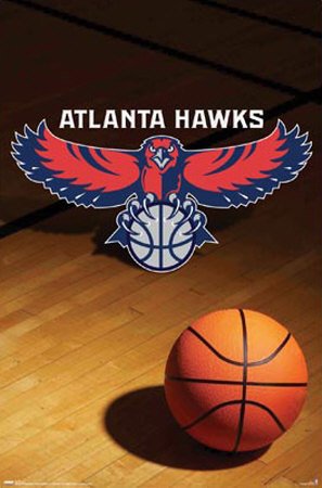 Atlanta Hawks (Logo, Basketball) Sports Poster Print - 24x36 Poster Print, 22x34