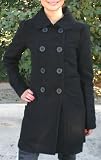 BB Dakota Sprouse Black Button Down Faux Wool Coat