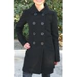 BB Dakota Sprouse Black Button Down Faux Wool Coat