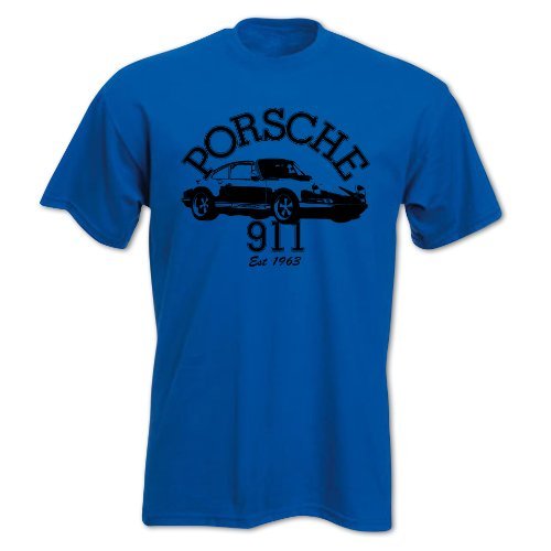 Men's Petrolhead Classic Porsche 911 T-Shirt Large Blue