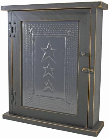 Country Rustic Primitive Three Star Spice Cabinet