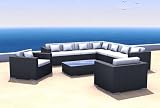 Outdoor Furniture Wicker Sectional Set Espace 5 - Black
