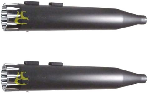 RC Components Satin Black Shackle Eclipse 4.0" Slip on Mufflers 1995 & Newer Harley-Davidson Touring Models - RCX-B 4.0 Shackle Eclipse