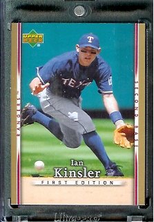 2007 Upper Deck First Edition Baseball Card #152 Ian Kinsler Texas Rangers - Mint Condition - In Protective Display Case !
