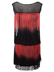 Bateau Neck Sleeveless Sheer General Print  Dress