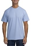 Upscale Men's Cotton/Poly Short Sleeve Rapid Dry Crew T-Shirt - Light Blue