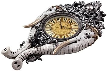 JOMOO 34.4"H Antique Polyresin Copper Plating Silvery Mute Wall Clock